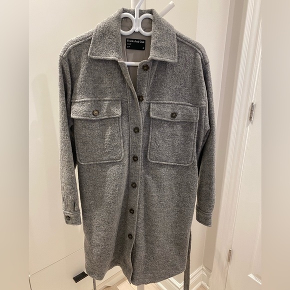 Frank & Oak Gray Wool Dress/Shacket - S - Picture 4 of 7